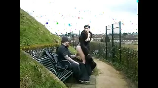 Goth Flashing Pissing
